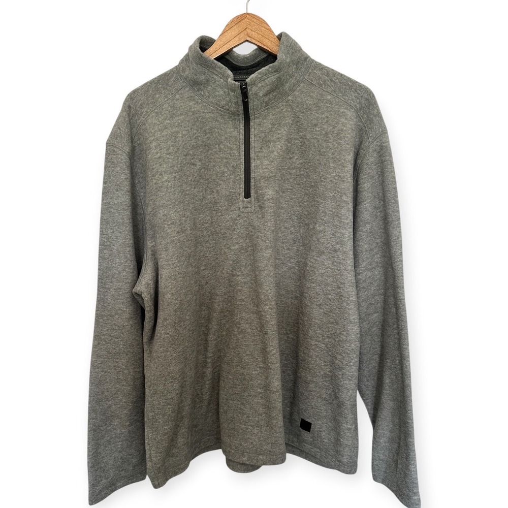 G.H. Bass & Co. Quarter Zip Pullover Grey Excellent XXL Mens